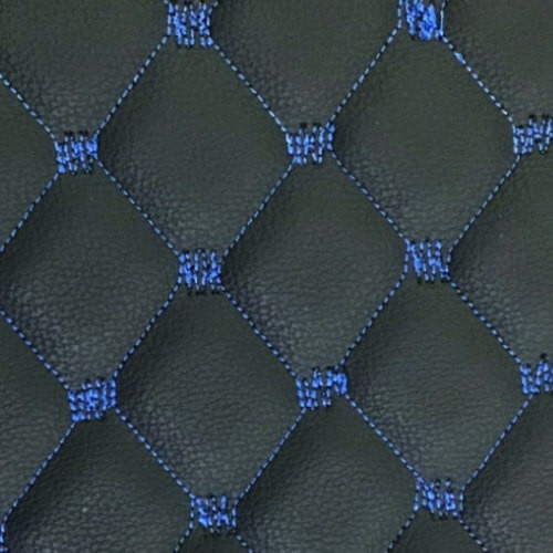 Faux Leather Blue Single Stitch Material