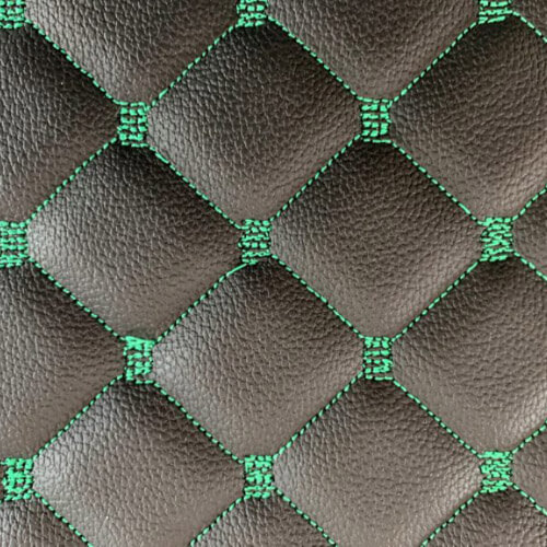Faux Leather Green Single Stitch Material